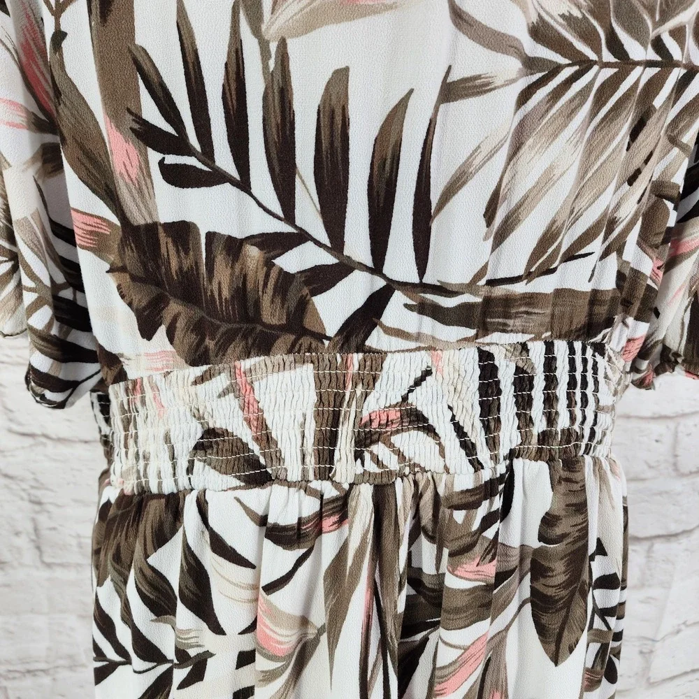 Old Navy Midi Dress Tropical Hawaiian Vacation Boho‎ Cruise High Low Floral XL
